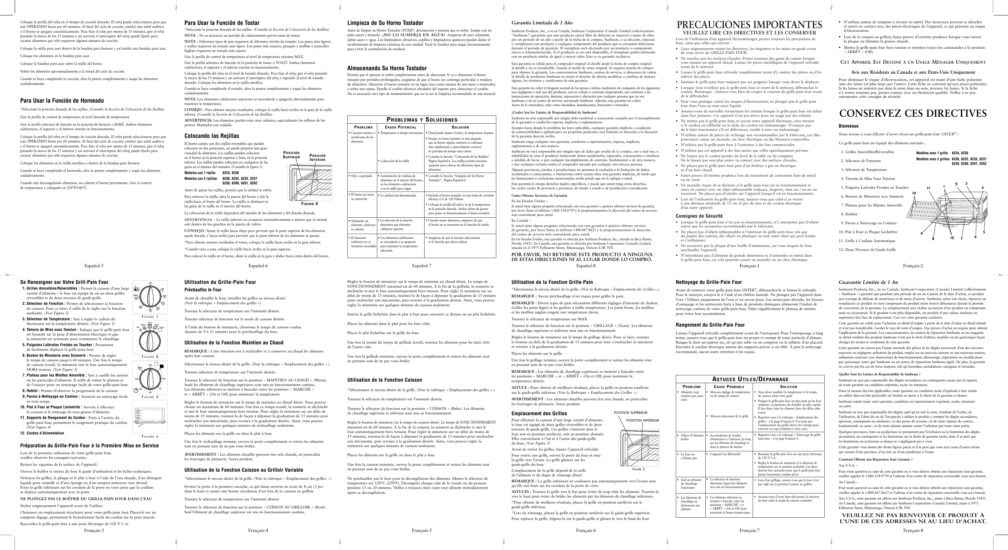 Page 8 of 10 - Oster Oster-6233-Users-Manual- 0015248/6230-6232 Text 2 Pages  Oster-6233-users-manual