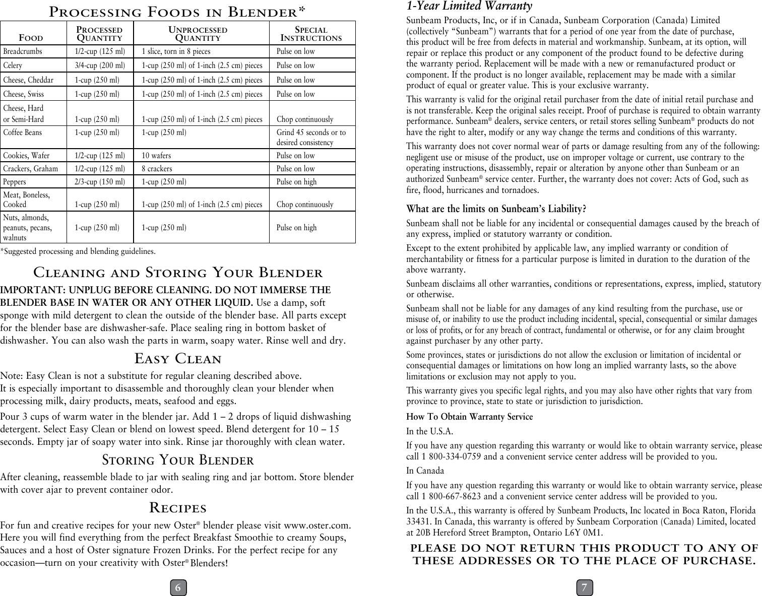 Page 4 of 10 - Oster Oster-Blsttg-Prp-000-14-Speed-Blender-With-Glass-Party-Jar-Instruction-Manual-  Oster-blsttg-prp-000-14-speed-blender-with-glass-party-jar-instruction-manual