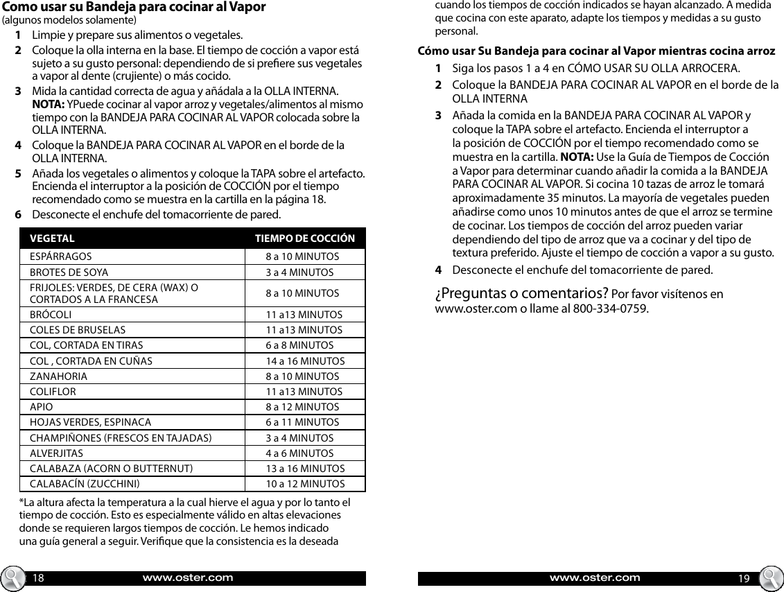 Oster Ckstrcms 20 Cup Rice Cooker With Saute Feature Instruction Manual