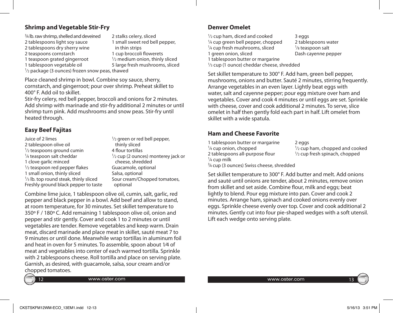 Page 7 of 8 - Oster Oster-Ckstskfm12W-Eco-Oster-Duraceramic-12-Square-Electric-Skillet-Instruction-Manual-  Oster-ckstskfm12w-eco-oster-duraceramic-12-square-electric-skillet-instruction-manual