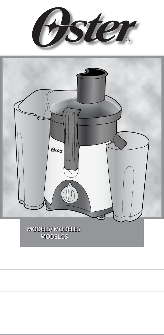 Oster Juice Extractor 3157 Users Manual Cover