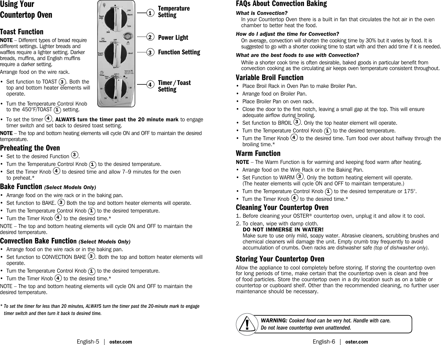 Page 4 of 11 - Oster Oster-Tssttv0000-Oster-Stainless-Steel-6-Slice-Toaster-Oven-Instruction-Manual-  Oster-tssttv0000-oster-stainless-steel-6-slice-toaster-oven-instruction-manual