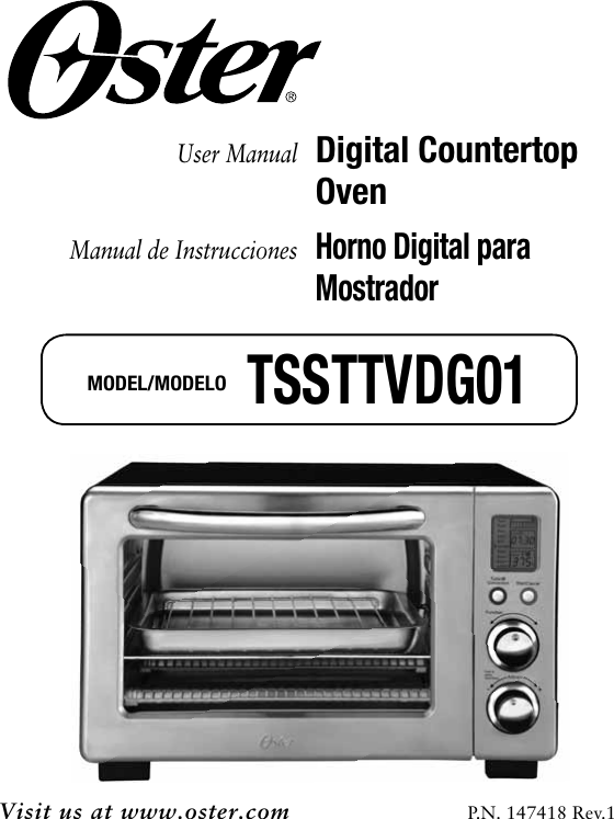Oster Tssttvdg01 Digital Countertop Oven With Convection Instruction Manual