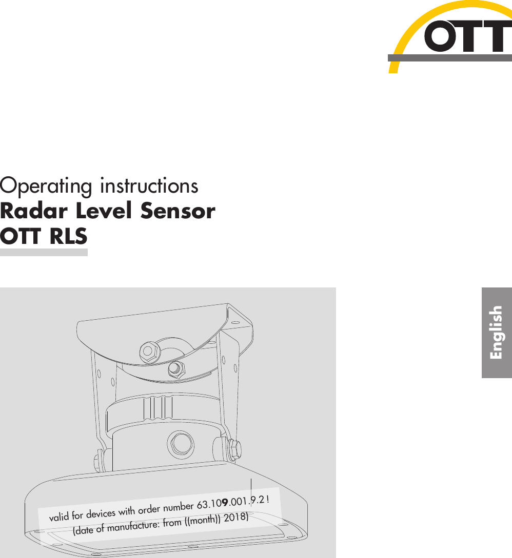 Page 1 of Ott Hydromet RLS253 Radar Level Sensor User Manual Layout Bedienungsanleitung