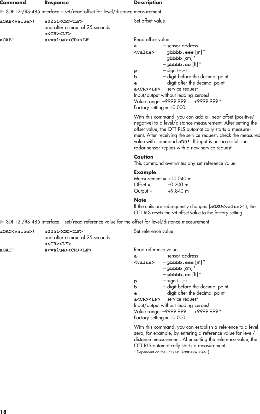 Page 18 of Ott Hydromet RLS253 Radar Level Sensor User Manual Layout Bedienungsanleitung