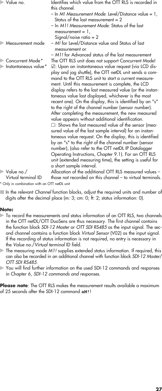 Page 27 of Ott Hydromet RLS253 Radar Level Sensor User Manual Layout Bedienungsanleitung