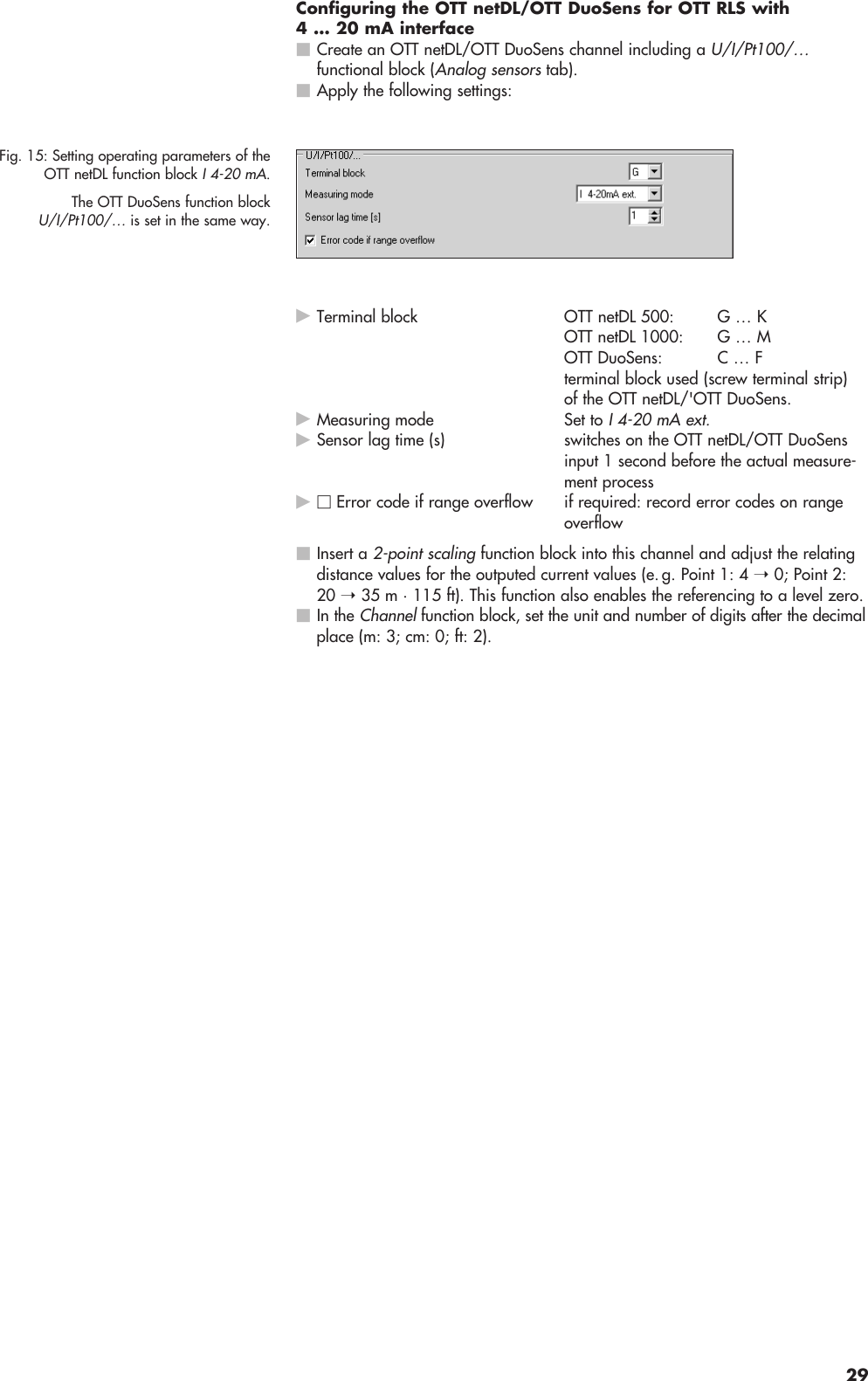 Page 29 of Ott Hydromet RLS253 Radar Level Sensor User Manual Layout Bedienungsanleitung