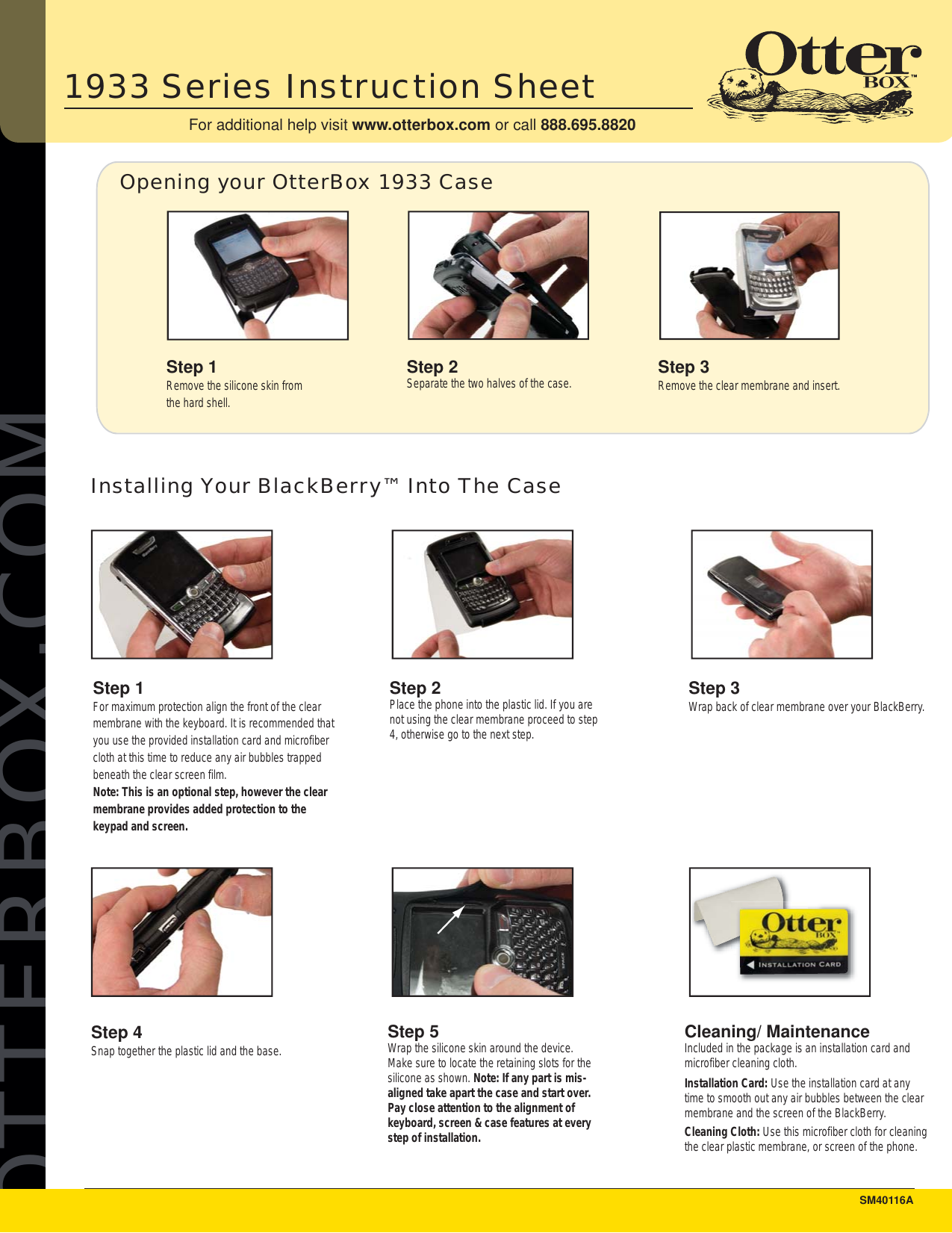 Page 1 of 1 - Otterbox Otterbox-Carrying-Case-1933-Users-Manual- 1933 Instruction Sheet  Otterbox-carrying-case-1933-users-manual