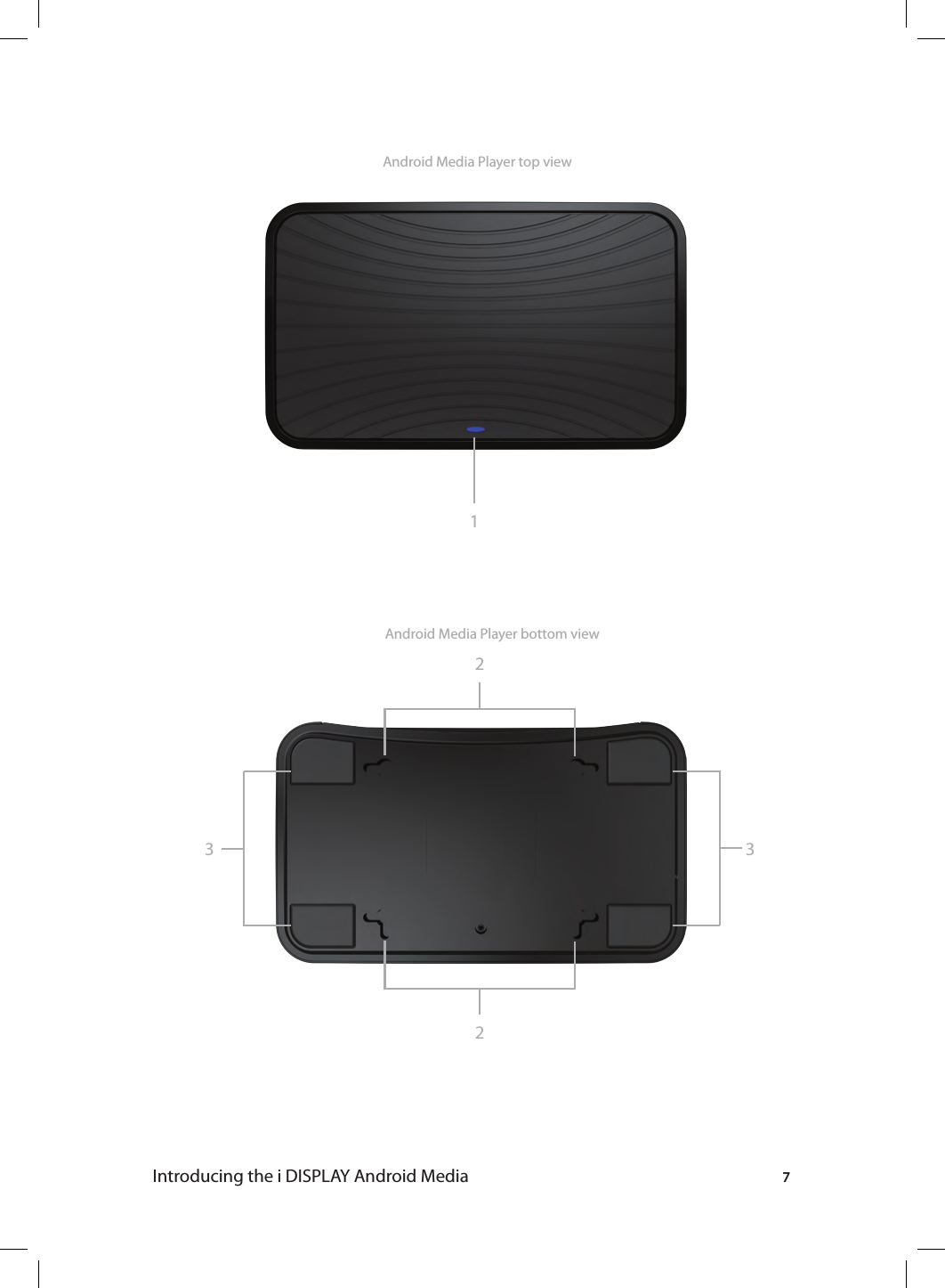 7Introducing the i DISPLAY Android Media Android Media Player top viewAndroid Media Player bottom view223 31