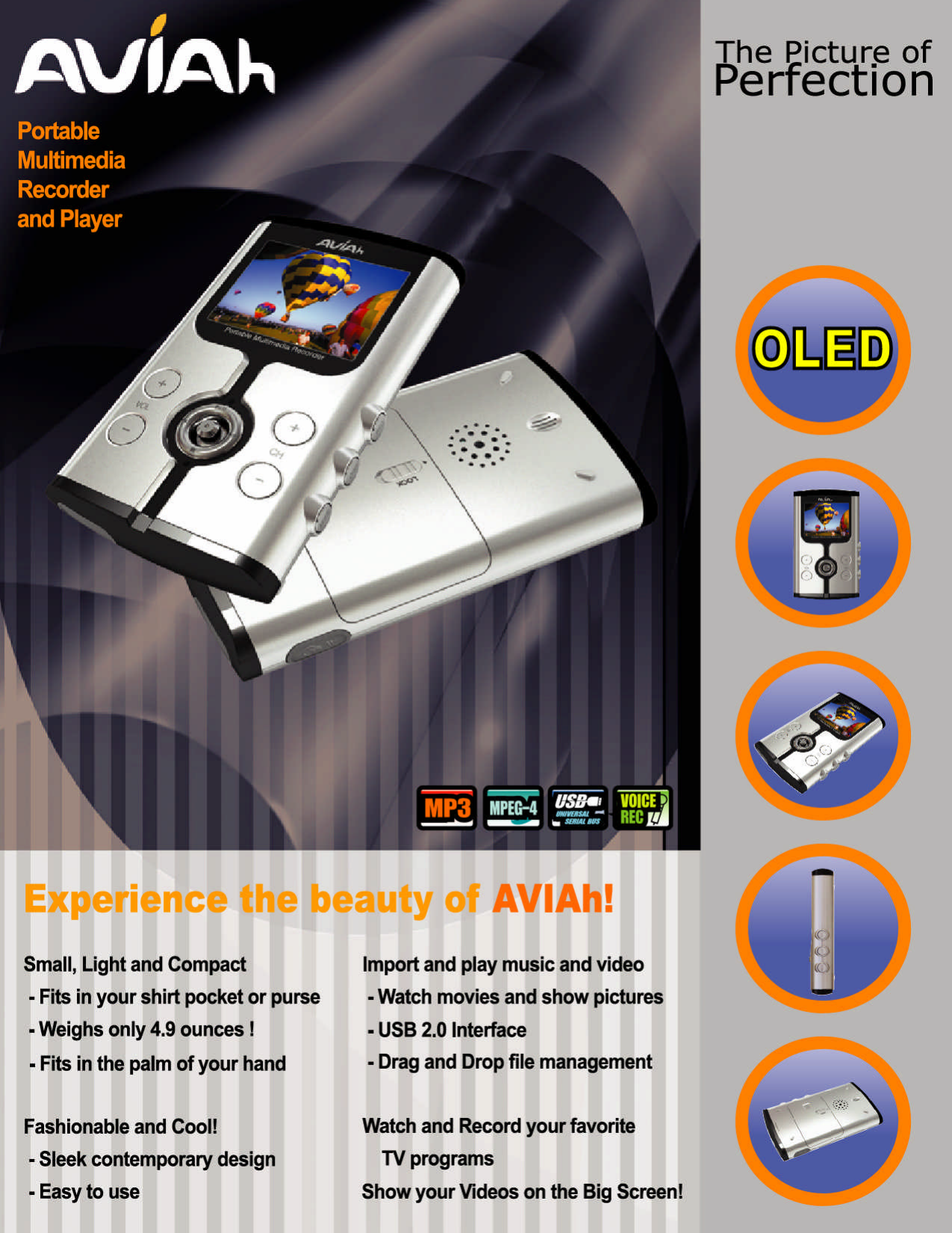 Page 1 of 2 - Ovideon Ovideon-Aviah-Portable-Multimedia-Recorder-And-Player-Users-Manual- AVIAh_Spec_Sheet_v8  Ovideon-aviah-portable-multimedia-recorder-and-player-users-manual