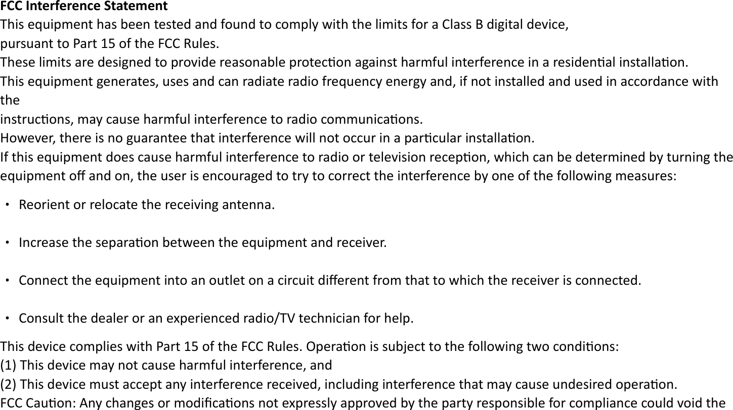 FCC Interference StatementE9%&apos;&amp;%((%&amp;(+()24&amp;$(E(%)&apos;(.%&amp;(&amp;.(((.E9%&amp;9&amp;((.%%&amp;(&amp;%%.H)&amp;((.(((.&amp;9%%&amp;(&amp;().&apos;%&apos;9%Q&amp;&apos;&amp;&amp;((%P• $()• .&apos;9%)• 9%(Q&amp;%)• ((;KED&amp;(E)%(24&amp;$(.&apos;?&amp;((.P-0E)%%&amp;(&amp;- 0E)%&amp;)(&amp;%..P!%C.;()&apos;&apos;(&amp;%(()