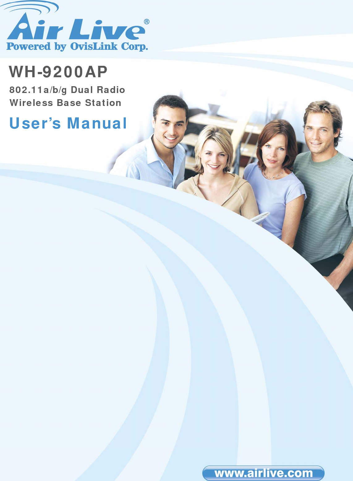  AirLive WH-9200AP User’s Manual  2Regulatory Information  Federal Communication Commission Interference Statement    This equipment has been tested and found to comply with the limits for a Class B digital device, pursuant to Part 15 of the FCC Rules. These limits are designed to provide reasonable protection against harmful interference in a residential installation. This equipment generates, uses and can radiate radio frequency energy and, if not installed and used in accordance with the instructions, may cause harmful interference to radio communications. However, there is no guarantee that interference will not occur in a particular installation. If this equipment does cause harmful interference to radio or television reception, which can be determined by turning the equipment off and on, the user is encouraged to try to correct the interference by one of the following measures:   -  Reorient or relocate the receiving antenna.   -  Increase the separation between the equipment and receiver. -  Connect the equipment into an outlet on a circuit different from that to which the receiver is connected.  -  Consult the dealer or an experienced radio/TV technician for help.   FCC Caution: To assure continued compliance, (example - use only shielded interface cables when connecting to computer or peripheral devices) any changes or modifications not expressly approved by the party responsible for compliance could void the user’s authority to operate this equipment. This device complies with Part 15 of the FCC Rules. Operation is subject to the following two conditions: (1) This device may not cause harmful interference, and (2) this device must accept any interference received, including interference that may cause undesired operation.    IMPORTANT NOTE  FCC Radiation Exposure Statement:    This equipment complies with FCC radiation exposure limits set forth for an uncontrolled environment. This equipment should be installed and operated with minimum distance 20cm between the radiator &amp; your body.   This transmitter must not be co-located or operating in conjunction with any other antenna or transmitter. FCC NOTICE: To comply with FCC part 15 rules in the United States, the system must be professionally installed to ensure compliance with the Part 15 certification. It is the responsibility of the operator and professional installer to ensure that only certified systems are deployed in the United States. The use of the system in any other combination (such as co-located antennas transmitting the same information) is expressly forbidden.   Copyright Statement No part of this publication may be reproduced, stored in a retrieval system, or transmitted in any form or by any means, whether electronic, mechanical, photocopying, recording or otherwise without the written consent of OvisLink Corp.   Windows™ 95/98 and Windows™ 2000 are trademarks of Microsoft® Corp.   Pentium is trademark of Intel.   All copyright reserved. 