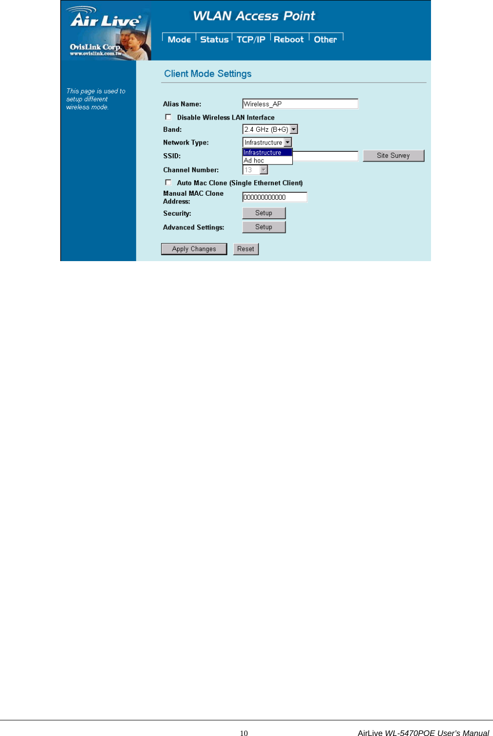                                                           10                           AirLive WL-5470POE User’s Manual   