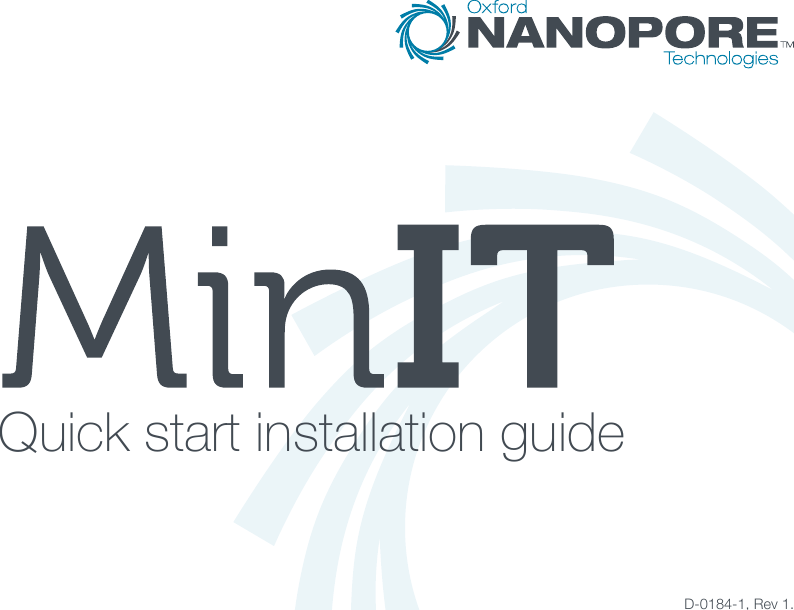   D-0184-1, Rev 1.Quick start installation guide