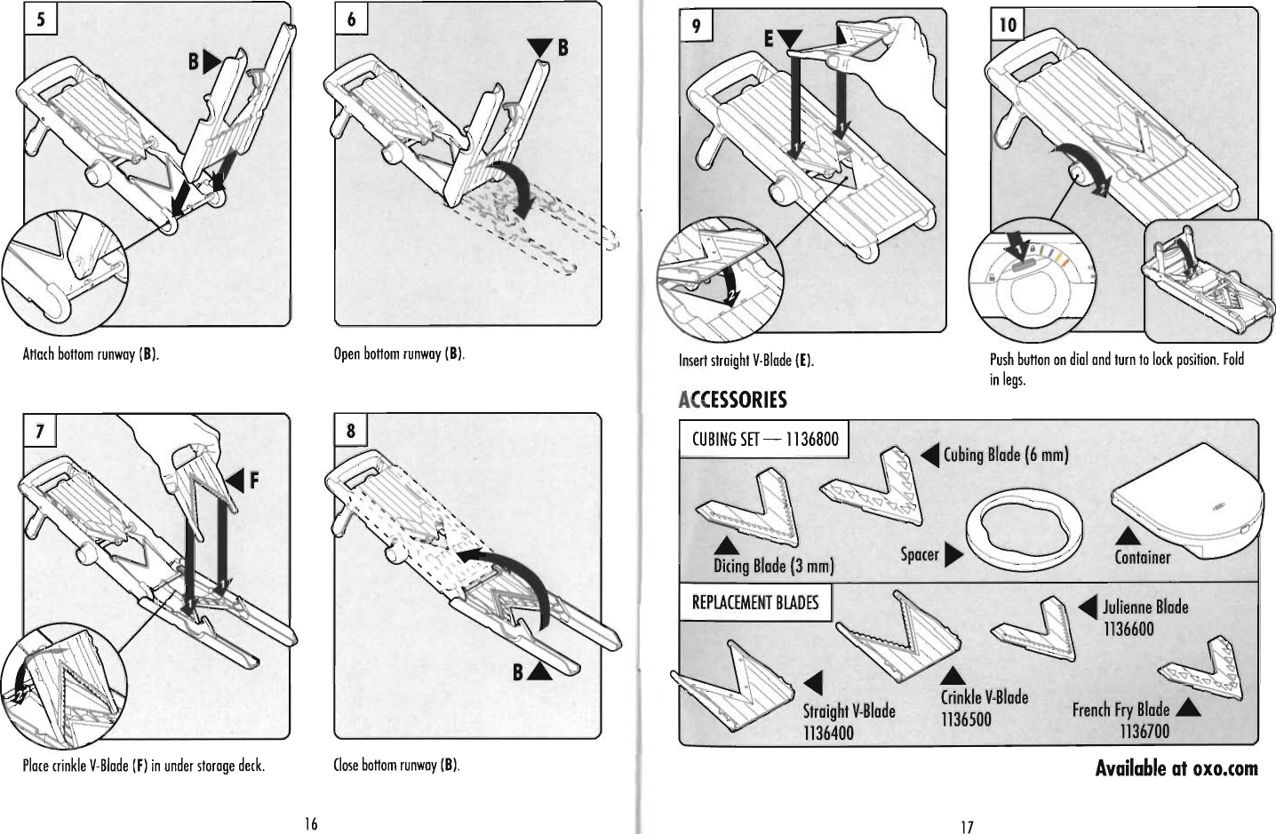 Page 10 of 10 - Oxo Oxo-Oxo-Chefs-Mandoline-Slicer-3105300-Users-Manual- GoodGrips V-Blade Mandoline Slicer #1155700  Oxo-oxo-chefs-mandoline-slicer-3105300-users-manual