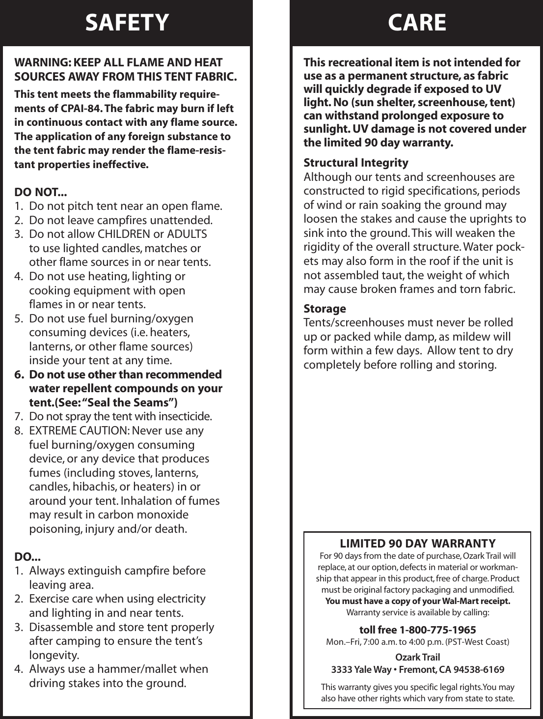 Page 2 of 7 - Ozark-Trail Ozark-Trail-Wmt-1390S-1-Users-Manual- WMT-1390S Inst_03  Ozark-trail-wmt-1390s-1-users-manual