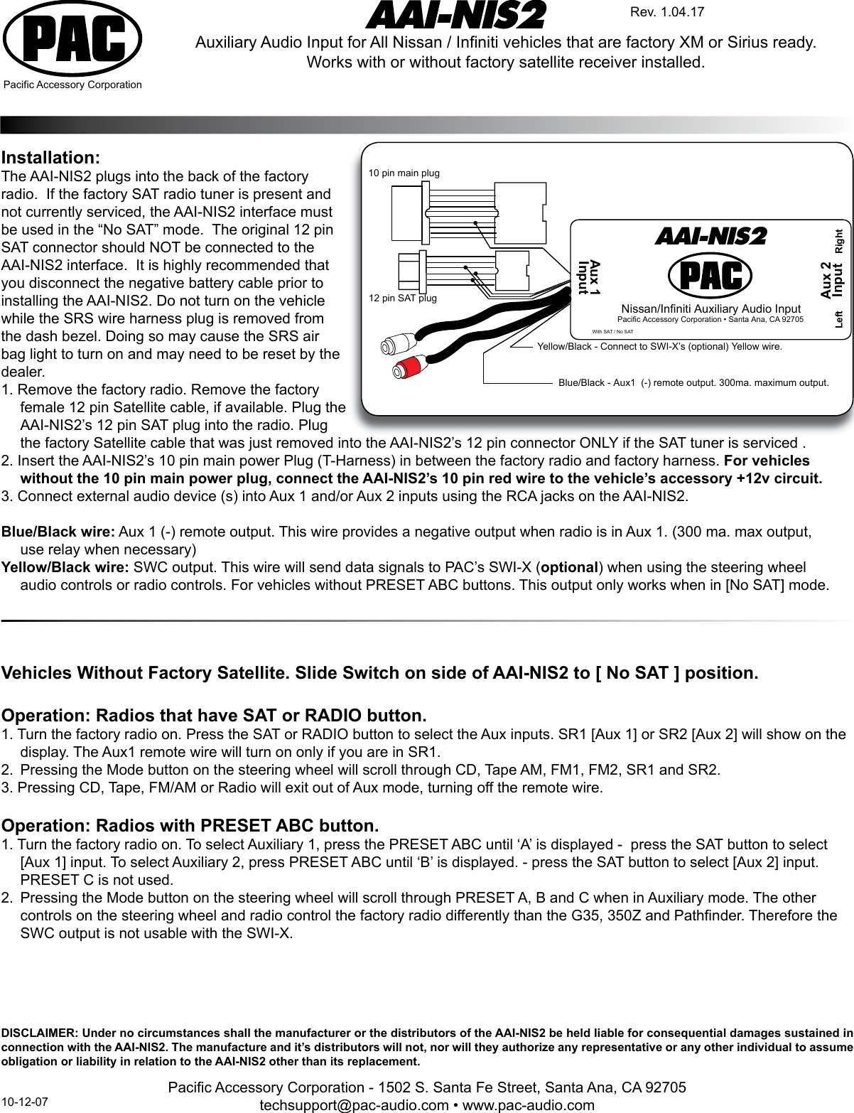 Page 1 of 2 - PAC AAI-NIS2 User Manual  To The 756b91d2-8330-4fa9-9139-729e8fc0b22a