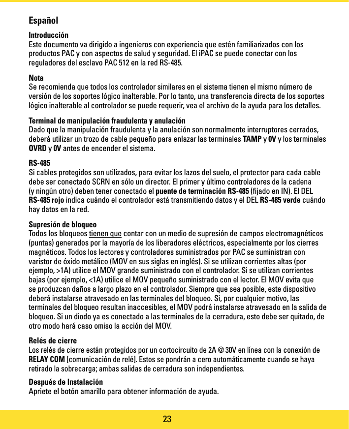 Page 23 of PAC C-IPAC iPAC Controller User Manual manual