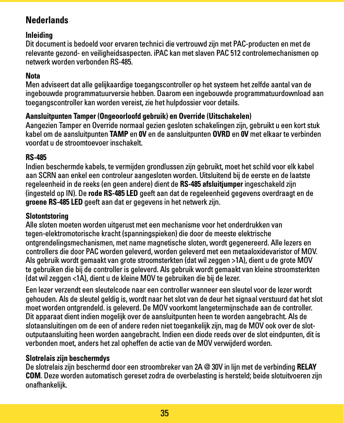 Page 35 of PAC C-IPAC iPAC Controller User Manual manual