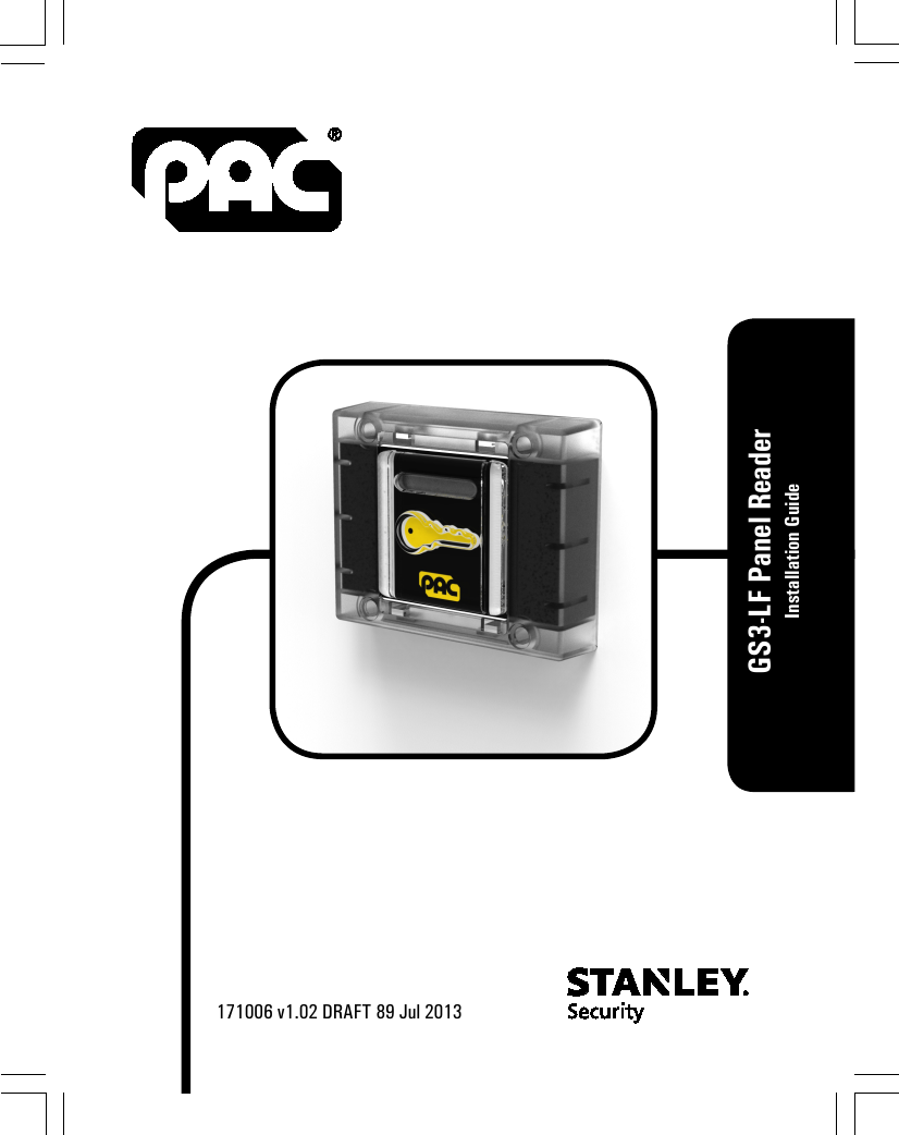 GS3-LF Panel ReaderInstallation Guide171006 v1.02 DRAFT 89 Jul 2013