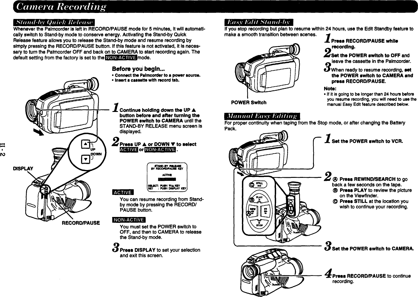 Page 3 of 7 - PANASONIC  Compact VHS C Camcorder Manual 97100282