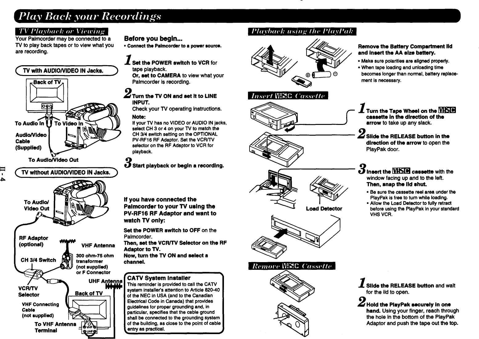 Page 5 of 7 - PANASONIC  Compact VHS C Camcorder Manual 97100282