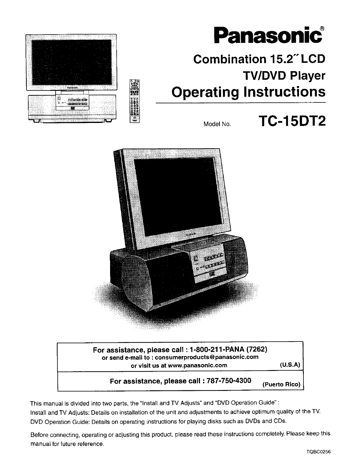 Panasonic Tv Vcr Or Dvd Combo Manual L