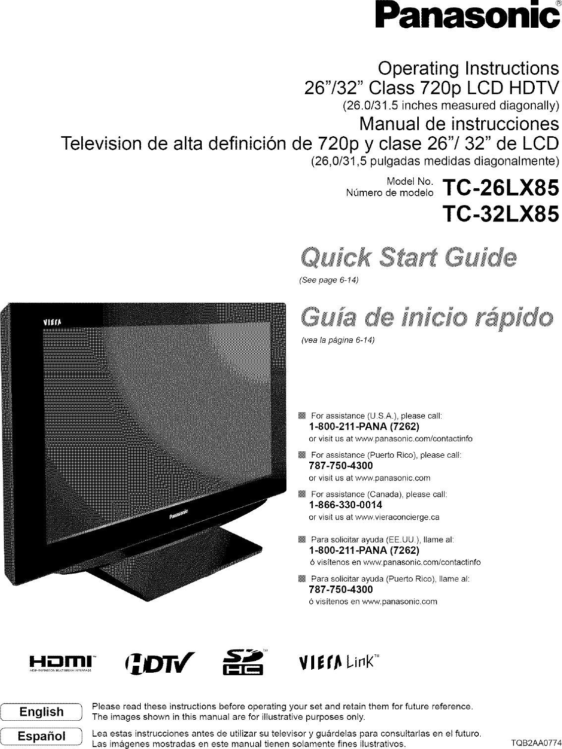 PANASONIC LCD Television Manual L0803310