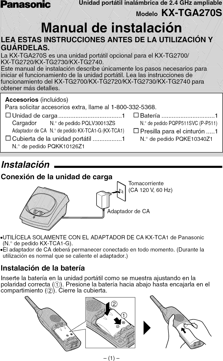 Page 7 of 10 - PANASONIC  Telephones Manual L0902580