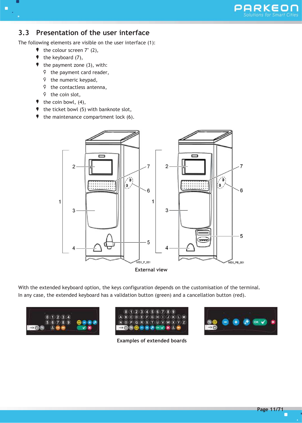 Page 11 of PARKEON SDA-STRADAPAL Pay and display machine with RFID reader User Manual 504022254 1 MEX StradaPAL En