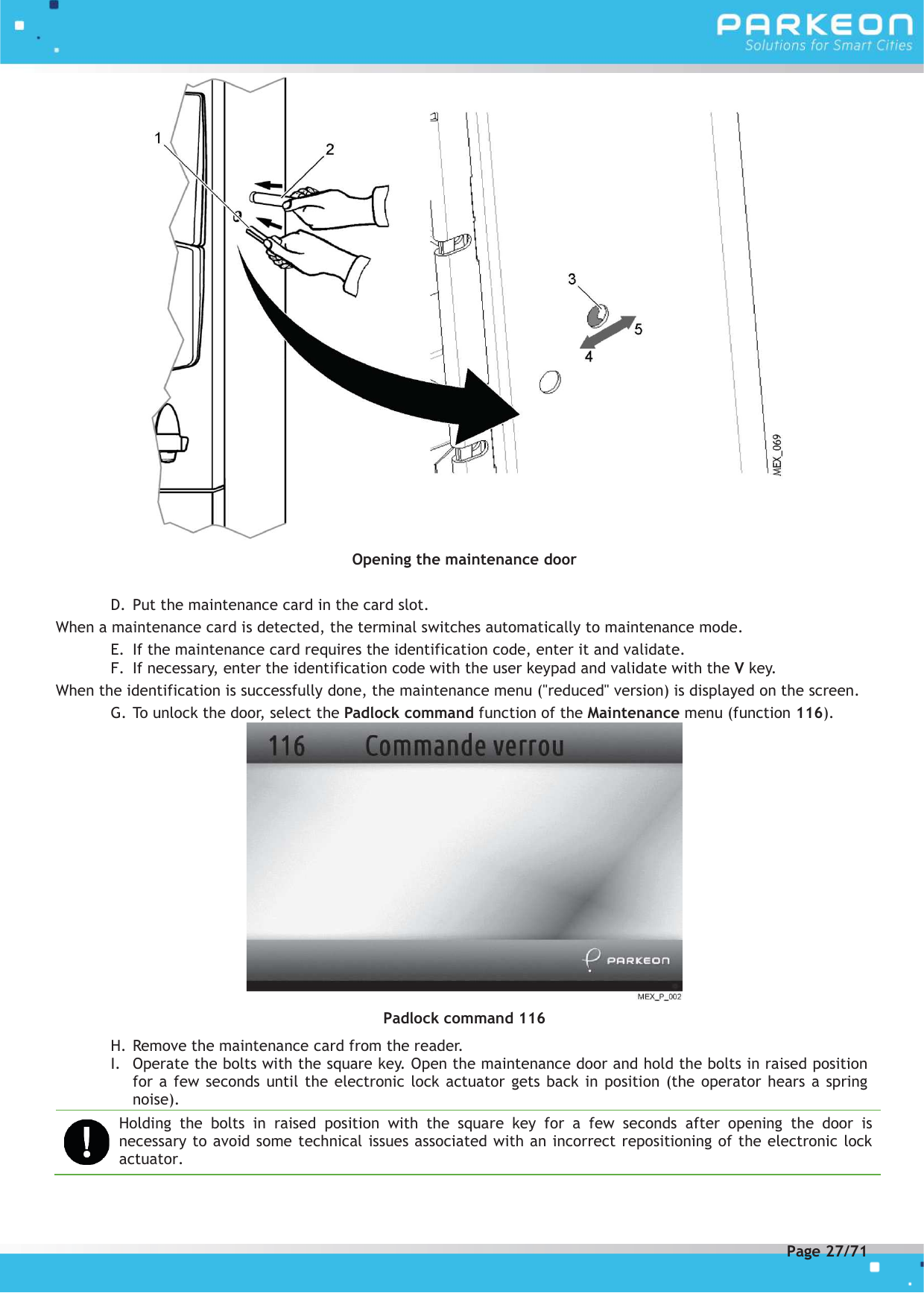 Page 27 of PARKEON SDA-STRADAPAL Pay and display machine with RFID reader User Manual 504022254 1 MEX StradaPAL En