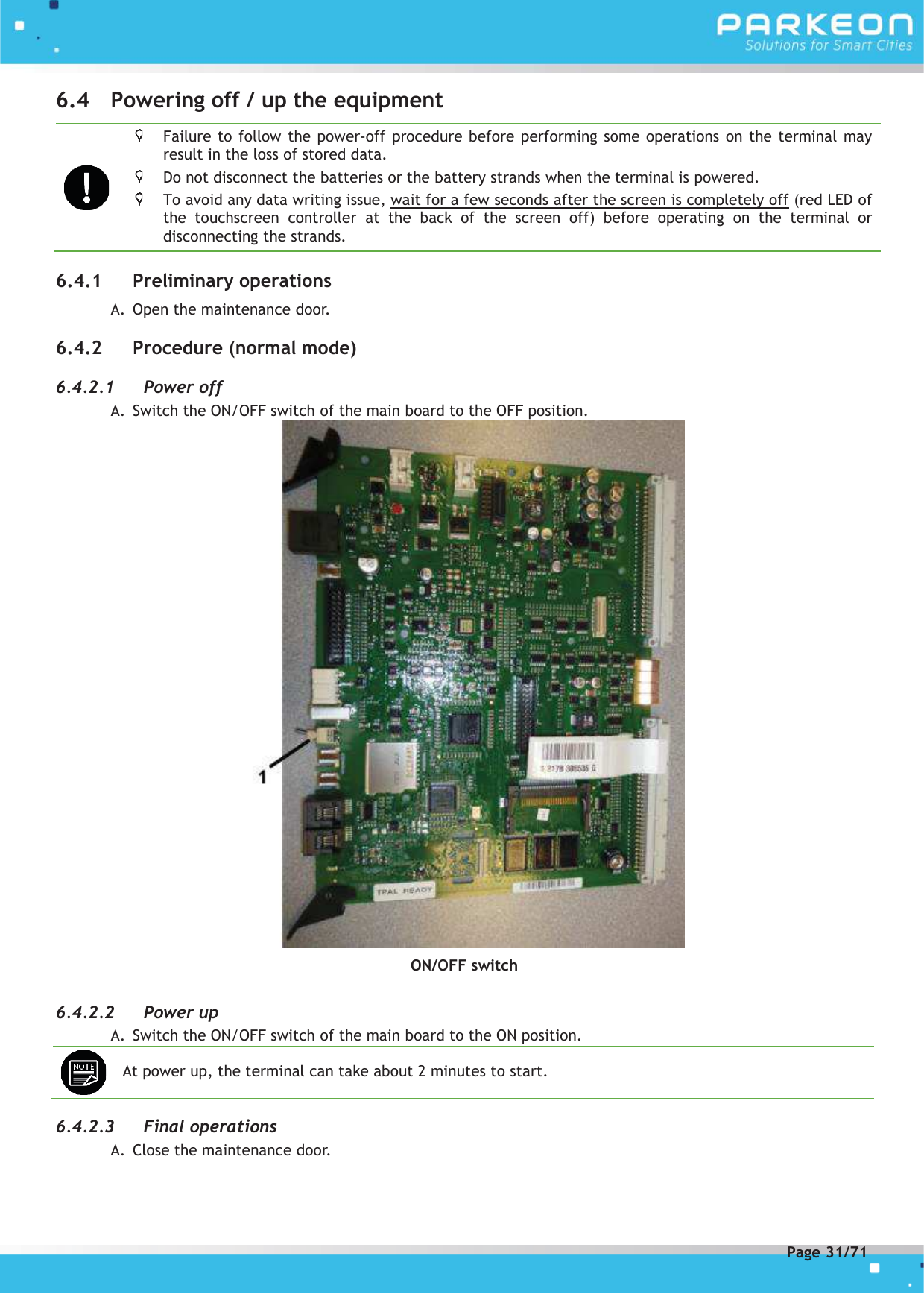 Page 31 of PARKEON SDA-STRADAPAL Pay and display machine with RFID reader User Manual 504022254 1 MEX StradaPAL En