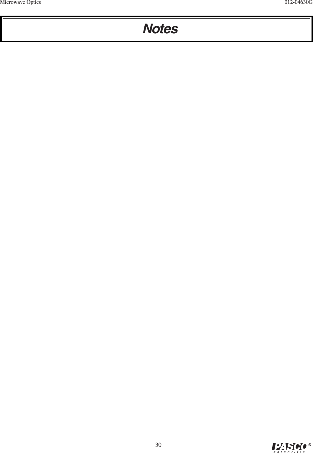 30012-04630GMicrowave OpticsNotes