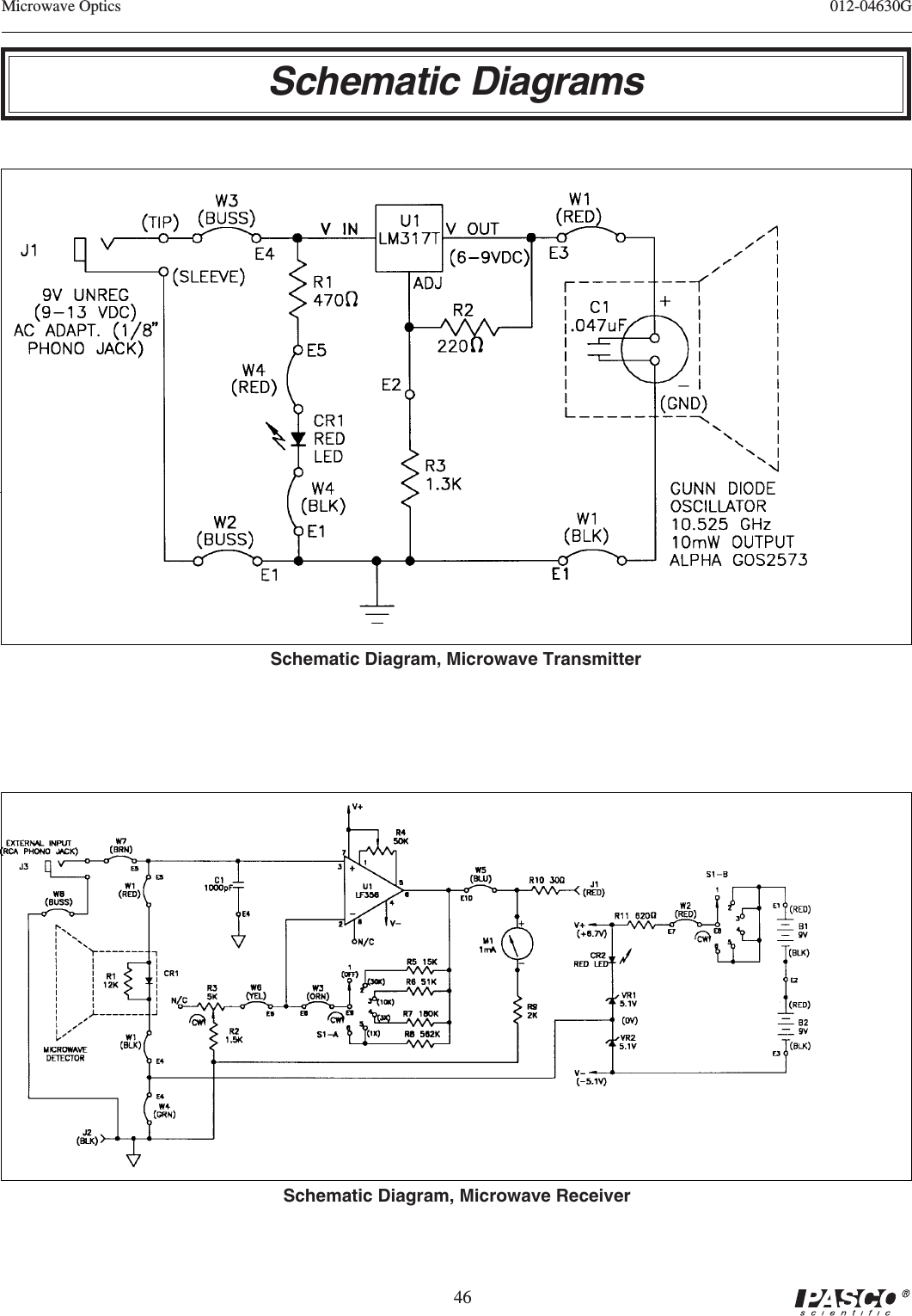 46012-04630GMicrowave OpticsSchematic Diagram, Microwave TransmitterSchematic Diagram, Microwave ReceiverSchematic Diagrams
