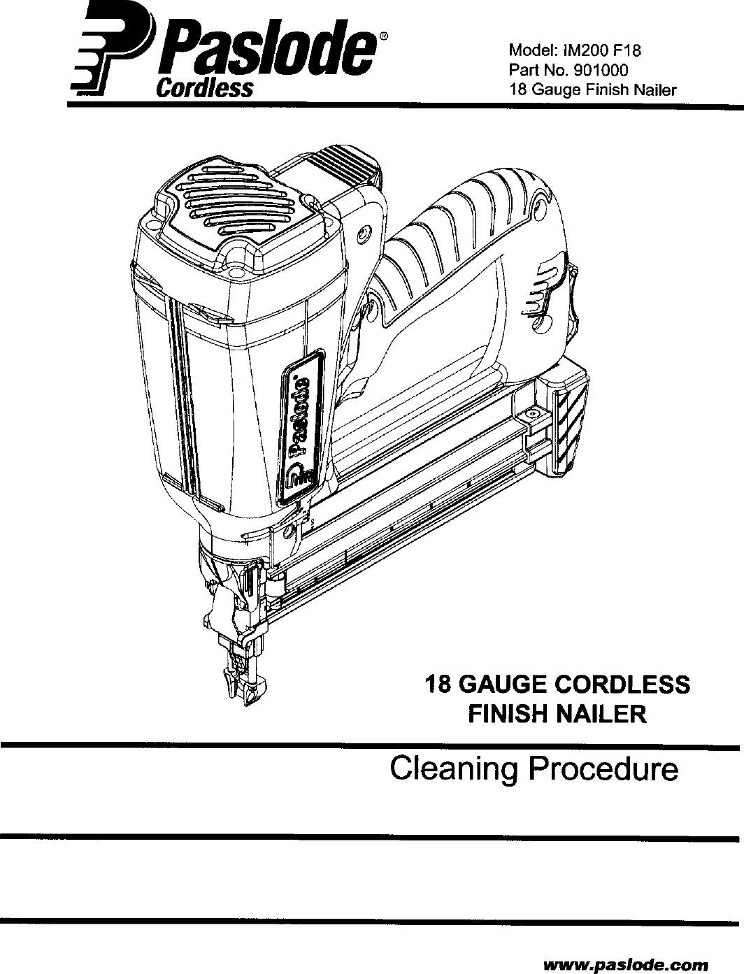 Page 1 of 12 - PASLODE  Nailer Manual L0410030
