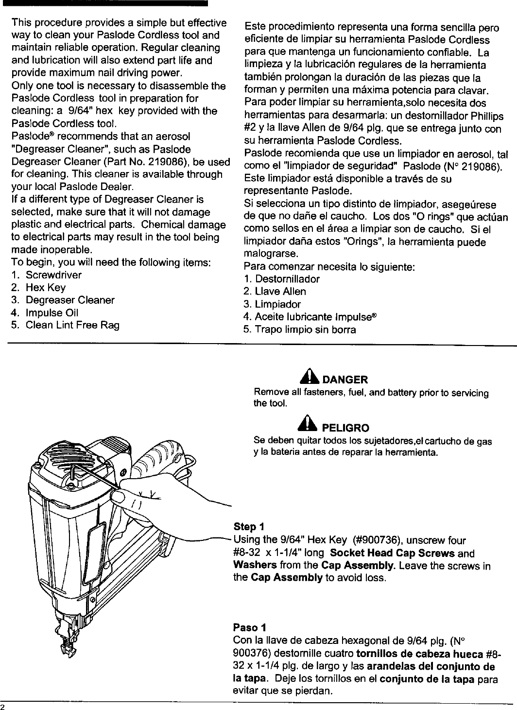 Page 2 of 12 - PASLODE  Nailer Manual L0410030