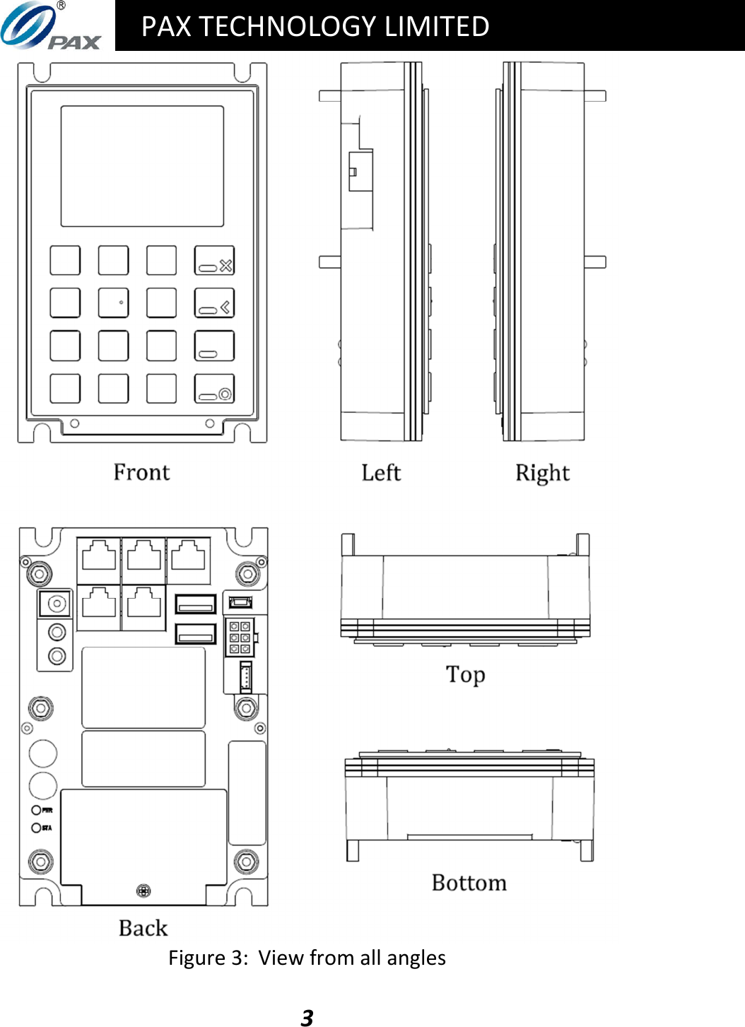   PAX TECHNOLOGY LIMITED  3  Figure 3:  View from all angles