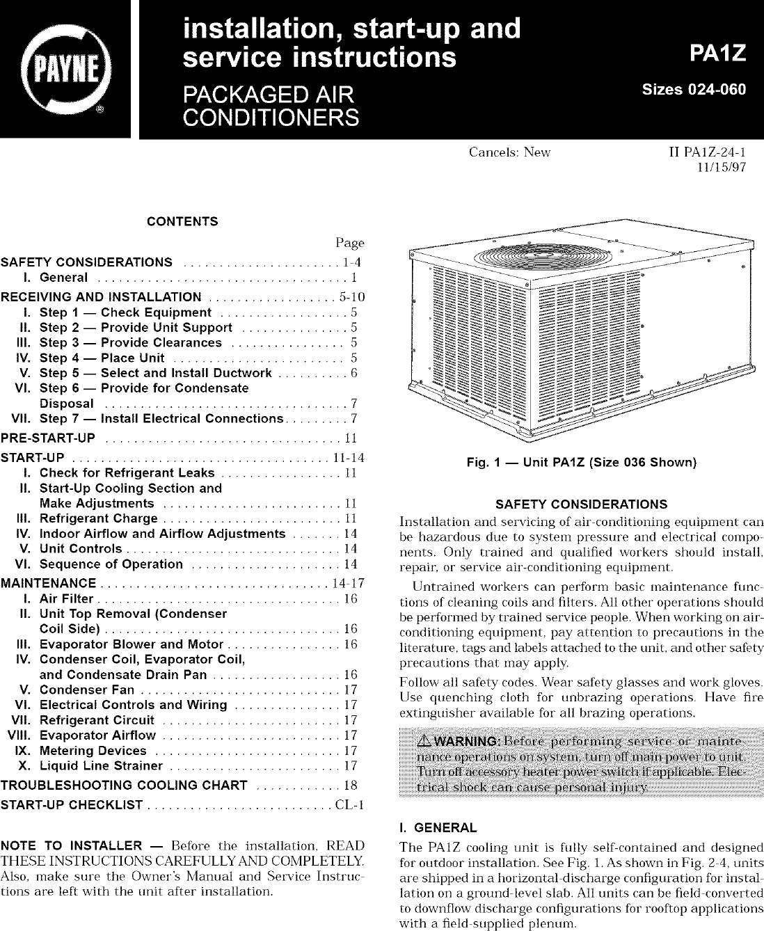 Payne Package Unit Wiring Diagram