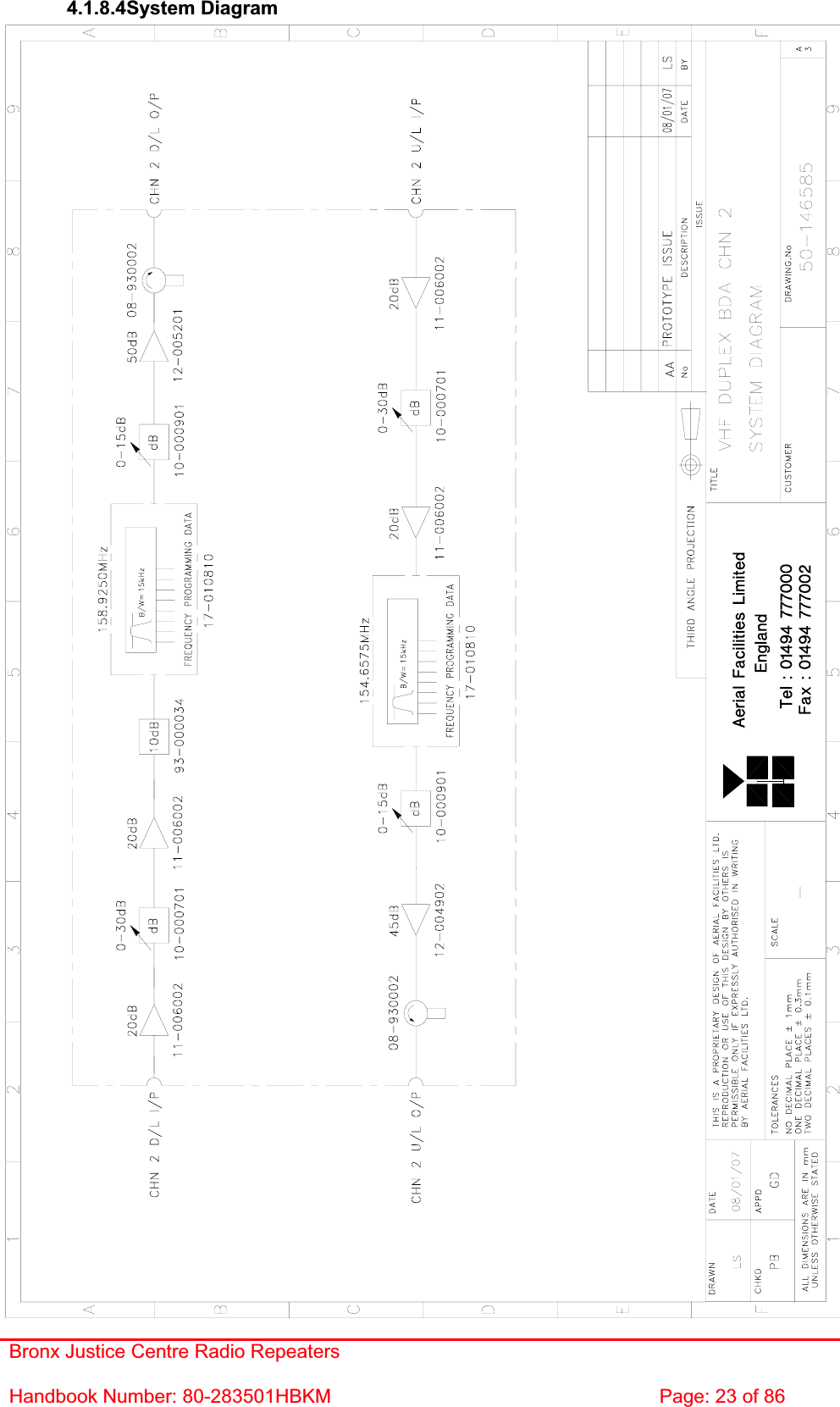 Bronx Justice Centre Radio Repeaters Handbook Number: 80-283501HBKM  Page: 23 of 86 4.1.8.4System Diagram 