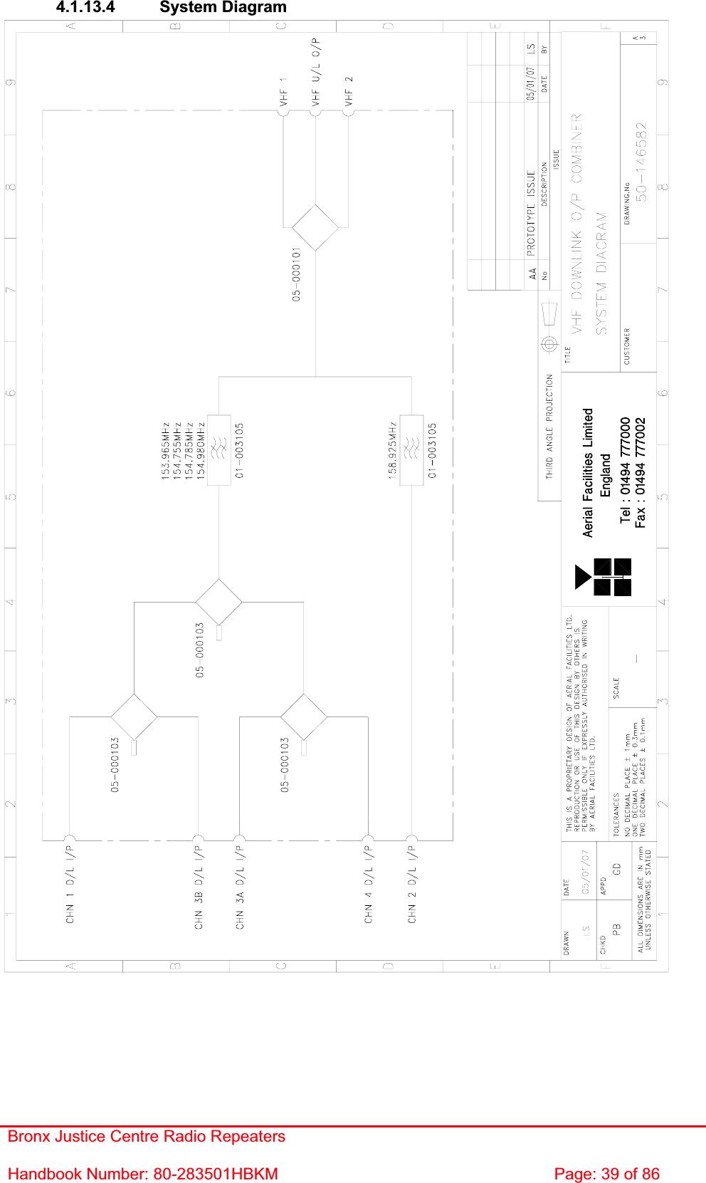 Bronx Justice Centre Radio Repeaters Handbook Number: 80-283501HBKM  Page: 39 of 86 4.1.13.4 System Diagram 