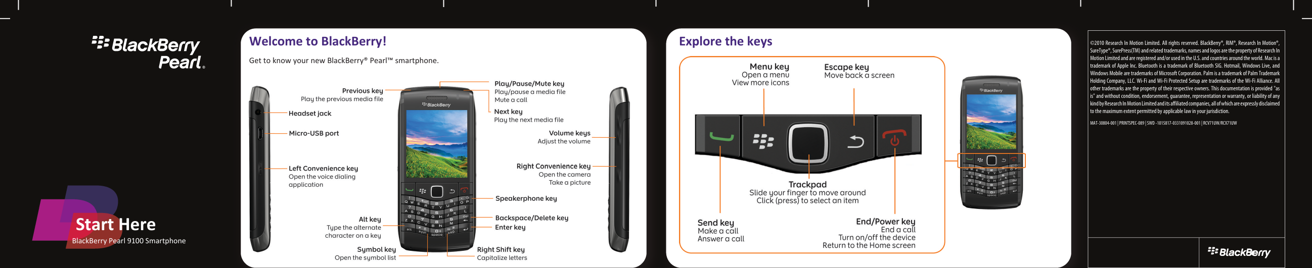 Page 1 of 6 - Getting Started Guide Blackberry-pearl-9100-getting-started-guide
