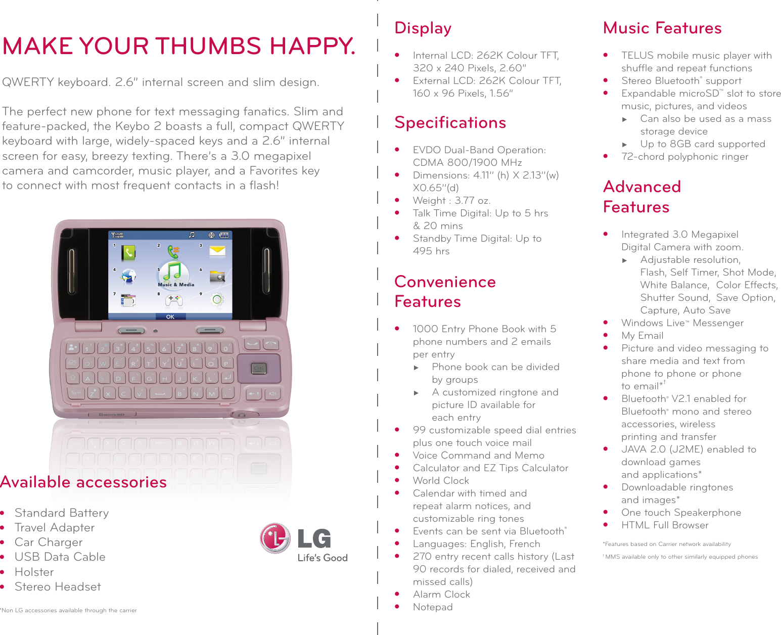 Page 2 of 2 - Spec Sheet Lg-keybo-2-spec-sheet