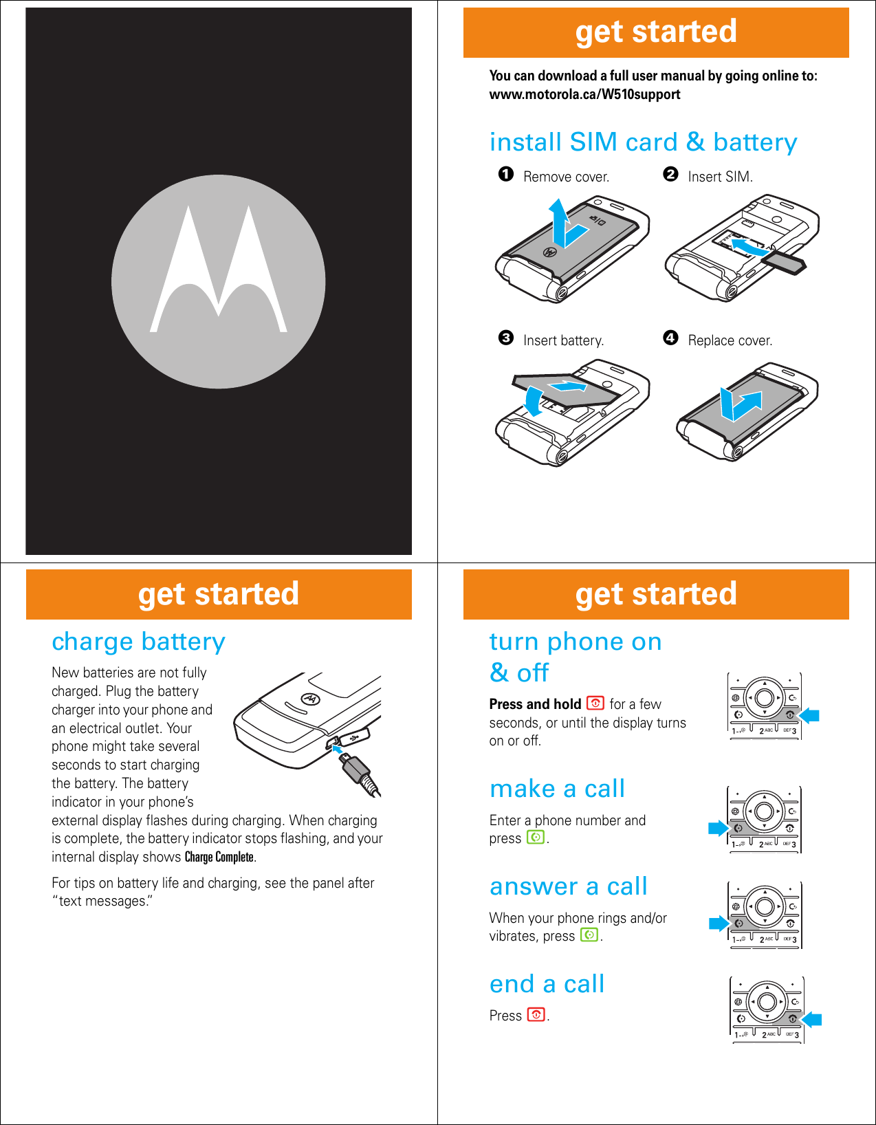 Page 1 of 10 - Getting Started Guide Motorola-w510-getting-started-guide