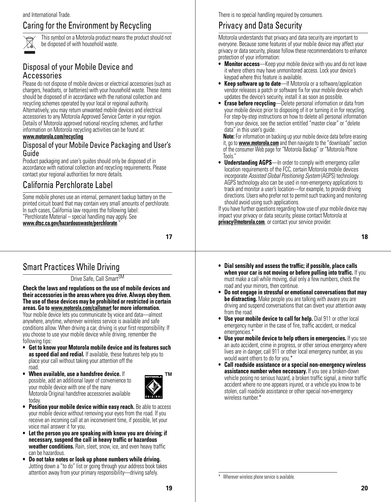 Page 10 of 10 - Getting Started Guide Motorola-w510-getting-started-guide
