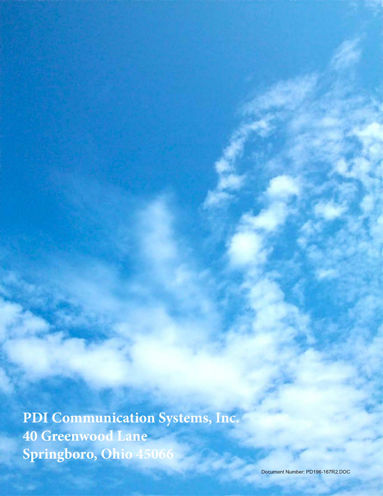 24PDI Communication Systems, Inc.40 Greenwood LaneSpringboro, Ohio 45066