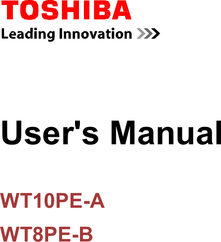User&apos;s Manual WT10PE-A  WT8PE-B  