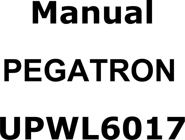 Manual PEGATRONUPWL6017
