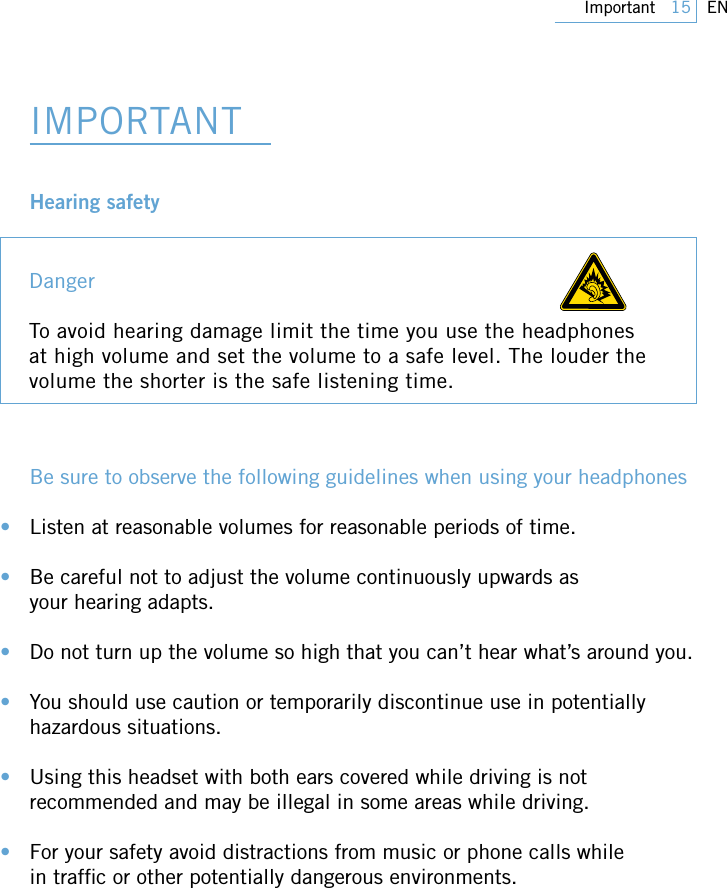 Page 15 of PHILIPS Consumer Electronics SWB9000 Bluetooth Mono Headset User Manual 