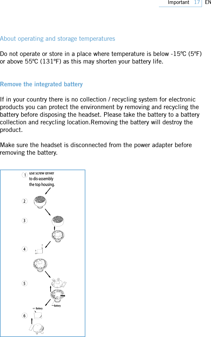 Page 17 of PHILIPS Consumer Electronics SWB9000 Bluetooth Mono Headset User Manual 