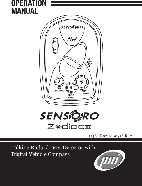 OPERATIONMANUALTalking Radar/Laser Detector with Digital Vehicle Compass11464 R02 1000318 R02